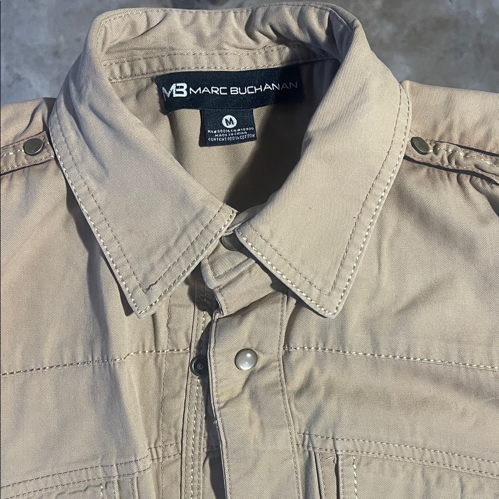 Marc Buchanan Men's Beige Shirt Jacket (Vintage)